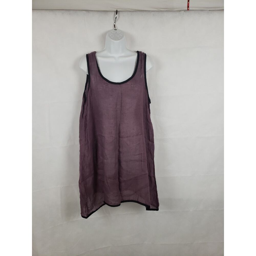 Cynthia Ashby Brown Women’s Sz M Linen A-line Long Shirt Sleeveless Lightweight
